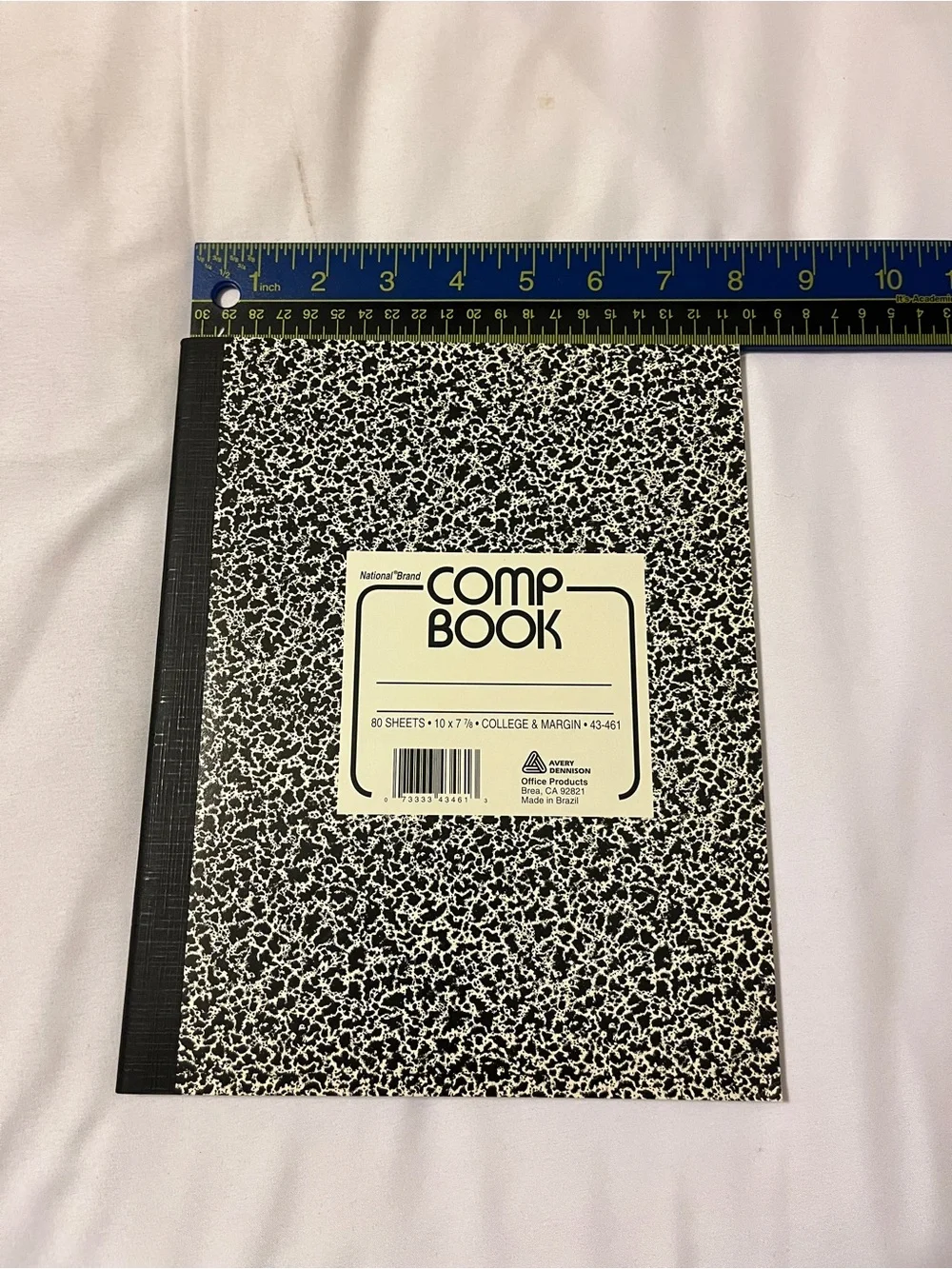 National Brand Composition Notebook College Ruled 80 Sheets Black White 10x7.8
